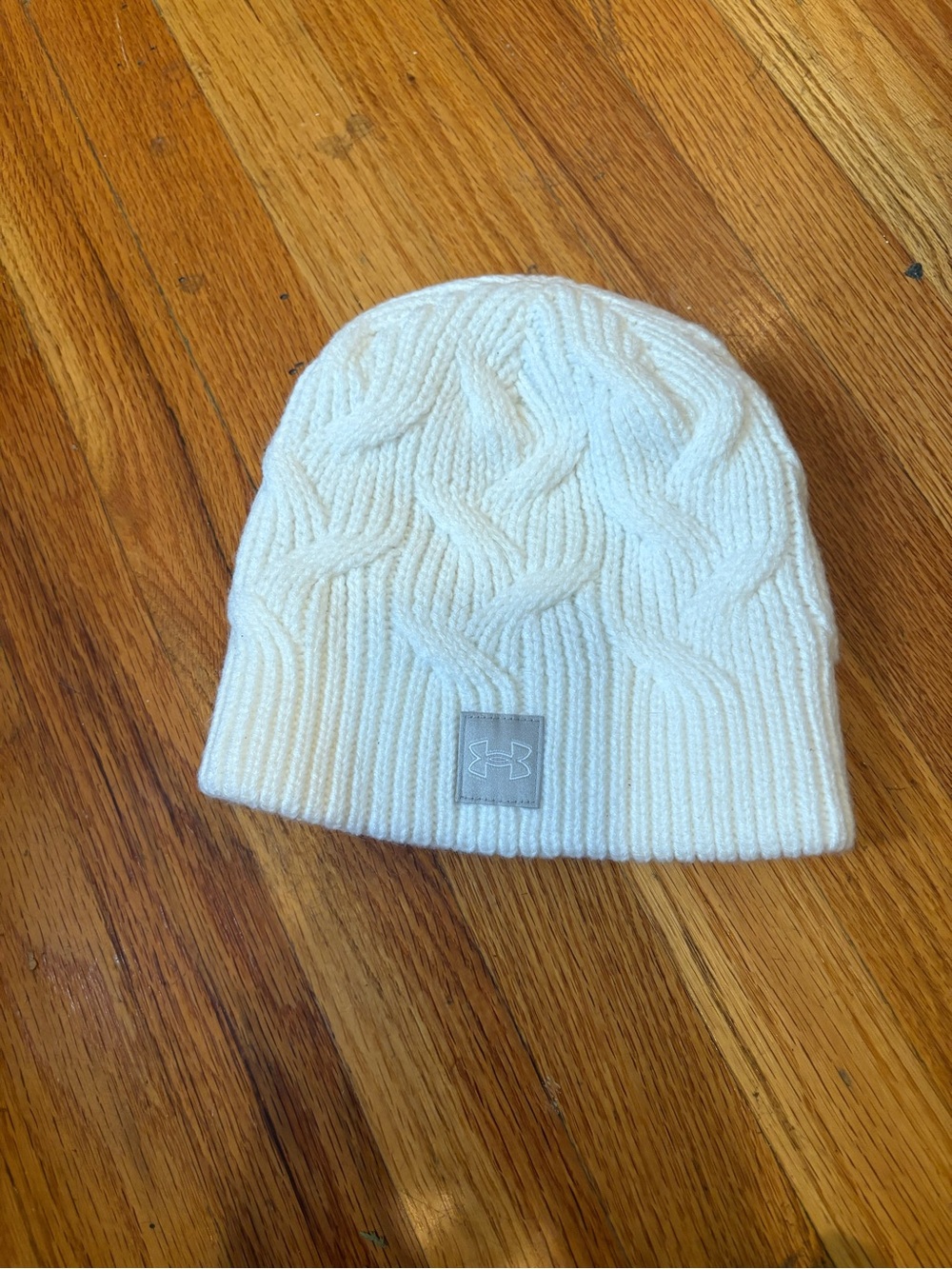 Under Armour Kids White Cable Knit Beanie